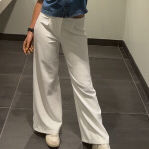 Rewash White Wide-Leg Trousers